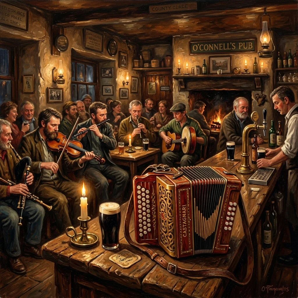 Accordion on bar counter