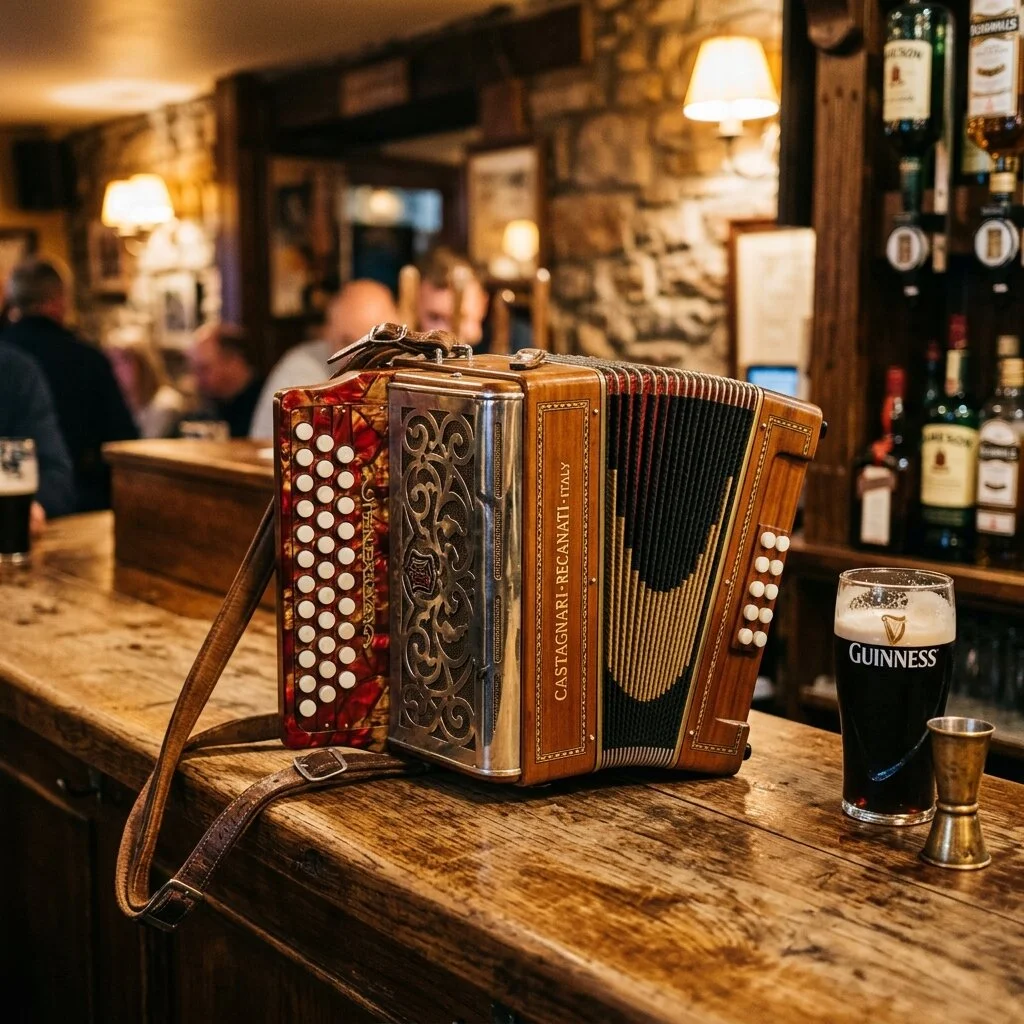 Accordion on bar counter