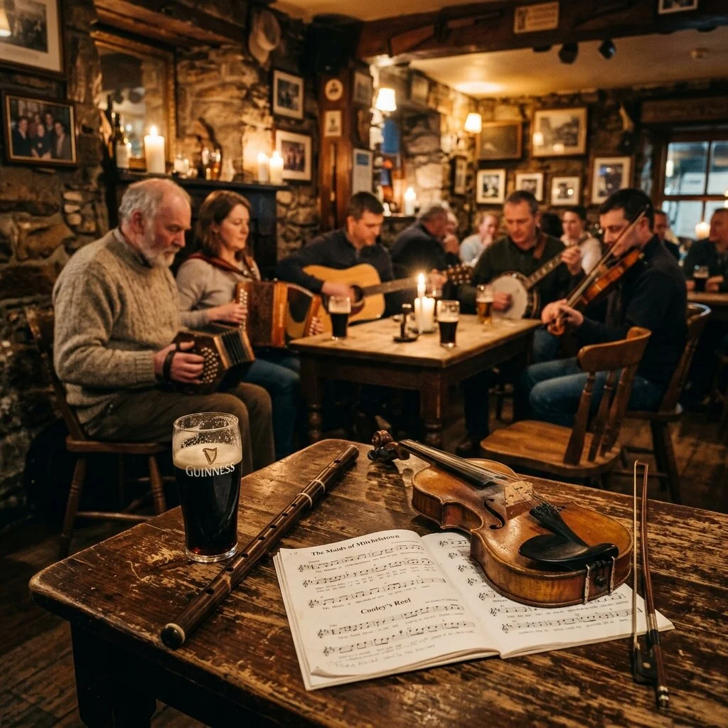 Antique violin sitting on pub table